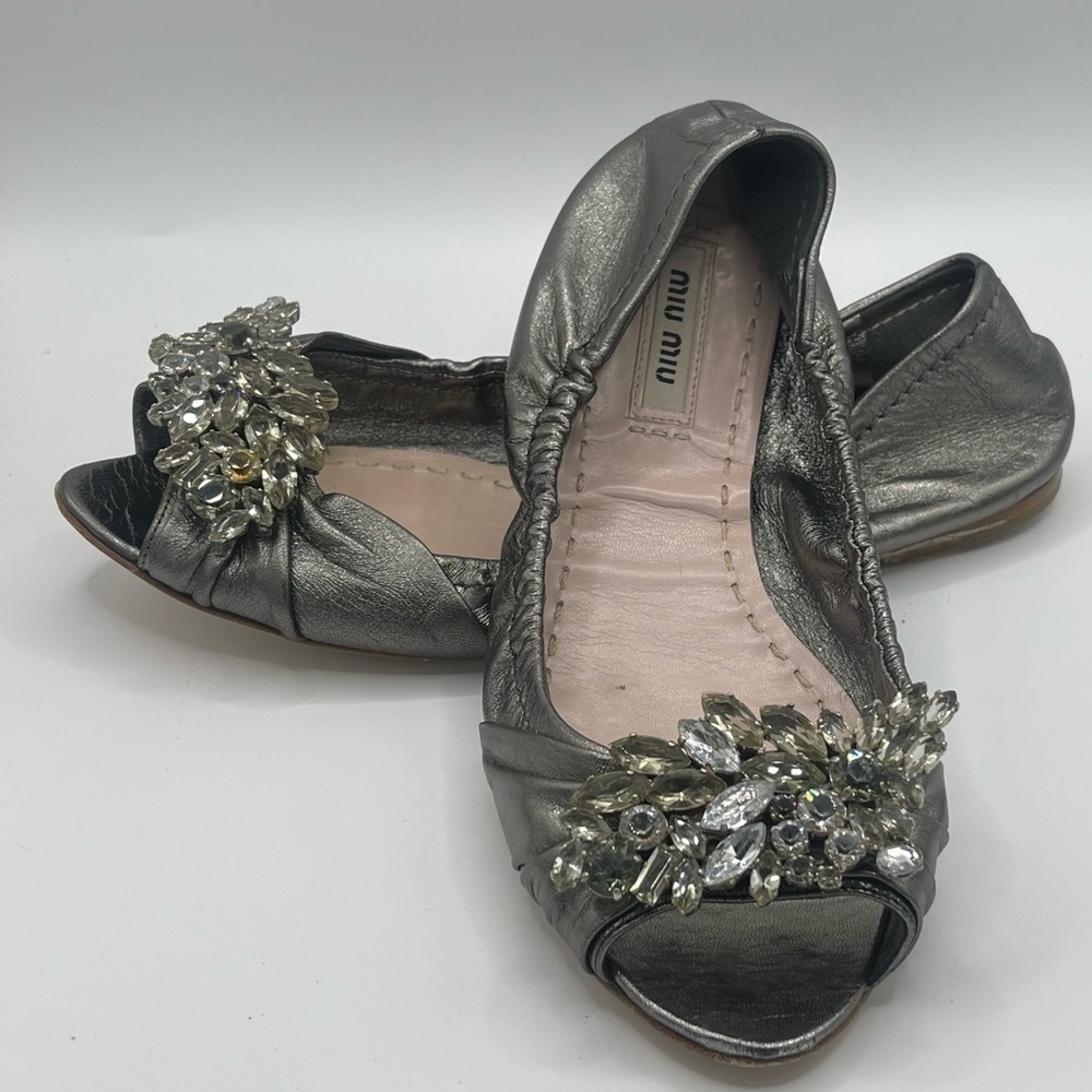 Miu Miu - silver ballerina flats size 36.5 EU​​